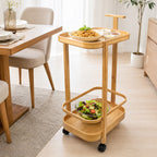 Generic desserte en bambou a roulettes