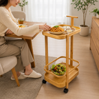 Generic desserte en bambou a roulettes