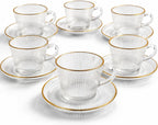 pack 6 tasses et soucoupes avec fil d'or