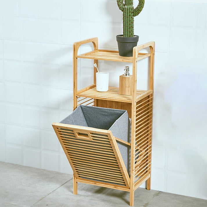 Étagère de salle de bain en bambou