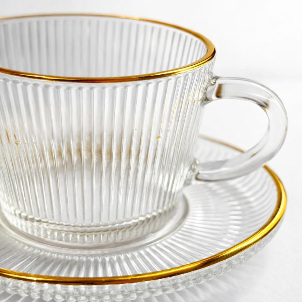 pack 6 tasses et soucoupes avec fil d'or
