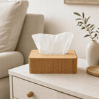 Boîte de rangement en bambou pour lingettes humides et essuie-tout