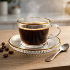 pack 6 tasses et soucoupes avec fil d'or