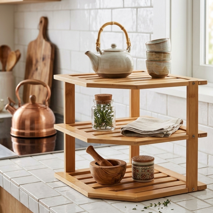 Étagère de Cuisine en Bambou