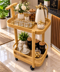 Generic desserte en bambou a roulettes