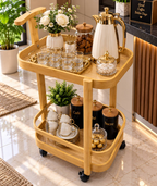 Generic desserte en bambou a roulettes